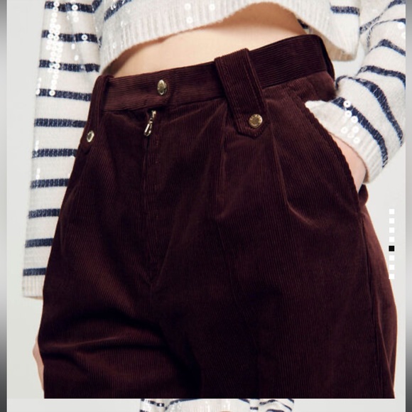 EUC Sandro VELVET CARGO PANTS FR 40 / US 8 - Picture 4 of 6